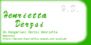 henrietta derzsi business card